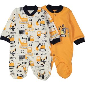 pyjama - jongen pyjama - rompers - rompertje - oranje - maat 56/62 - babyboy - baby jongen