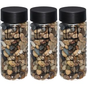 Kleine decoratie/hobby steentjes - 3x - 750 gram - bruin mix - Aquarium en vazen vulling