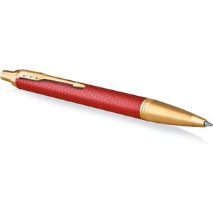 Parker IM Premium balpen | Rood met gouden detail | Medium punt met blauwe inkt | Geschenkdoos
