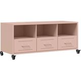 vidaXL - Tv-meubel - 100,5x39x43,5 - cm - koudgewalst - staal - roze