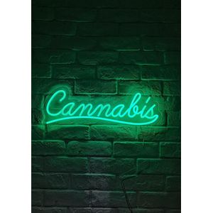 OHNO Neon Verlichting Cannabis - Neon Lamp - Wandlamp - Decoratie - Led - Verlichting - Lamp - Nachtlampje - Mancave - Neon Party - Kamer decoratie aesthetic - Wandecoratie woonkamer - Wandlamp binnen - Lampen - Neon - Led Verlichting - Groen