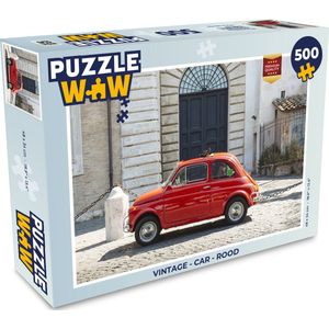 Puzzel Vintage - Car - Rood - Legpuzzel - Puzzel 500 stukjes