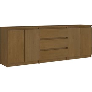 vidaXL - Bijzetkast - 180x36x65 - cm - massief - grenenhout - honingbruin
