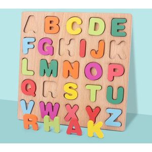 Puzzel - Houten Alfabet puzzel - Leren spelen met letters. Puzzel hout - Vanaf 24 maanden