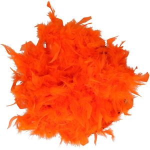 Boa kerstslinger veren - oranje - 180 cm - kerstversiering - kerstboomslinger
