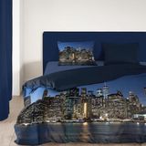 Pure Dekbedovertrek ""New York"" - Blauw - (140x200/220 cm) - Microfiber