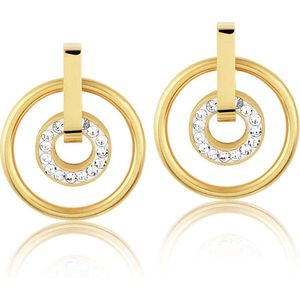 Montebello Oorbellen Brooke O - Dames - 316L Staal Goud PVD - Zirkonia - 15 x 15 mm