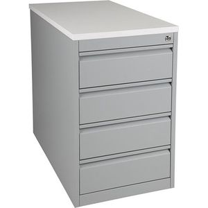 Praktische standcontainer 3 lades diep 60CM kleur Wit (RAL9010) topblad Kersen