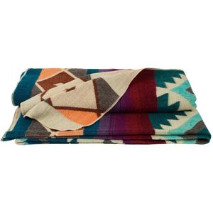 Alpaca Wol Native Plaid - 200 x 235 cm - Turquoise