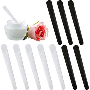 Cosmeticaspatels - 10 stuks, dubbelzijdig, voor gezichtsmaskers en make-up (zwart wit)