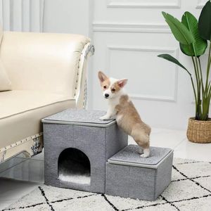 2-in-1 Hondenhuis & Hondentrap - voor Binnen - Huisdieren Huisje - Hondenmand - Kattenmand - 67.5x40x37.5 cm - Grijs