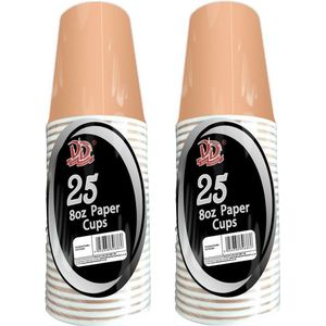 Kartonnen koffiebekers/drinkbekers 235 ml bruin 150x stuks - Voor koude en warme drankjes - wegwerp bekers