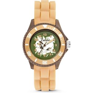 Colori Kidz 5 CLK062 Kinderhorloge met Toekan - Siliconen Band - Ø 30 mm - Beige