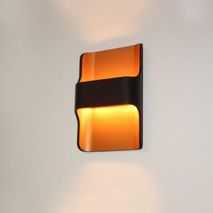 Artdelight - Wandlamp Dallas - Zwart / Goud - 2x LED 8W 2700K - IP54 - Dimbaar