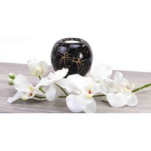 Luxe Mini Urn Waxinelichthouder - Glazen Theelichtje met Bladgoud voor Herinneringen