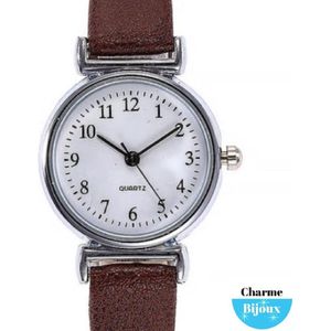 Horloge- Jol- 26 mm- Bruin- Lederbandje- Smalle pols