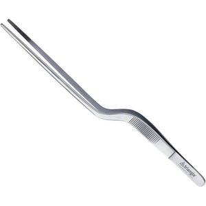 Triangle Professioneel RVS Pincet met Dubbele Knik - 21 cm - Ideaal voor BBQ en Presentatie