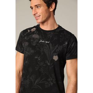DEELUXE Katoenen T-shirt met korte mouwen, bedrukte applicatie en bloemmotief XL