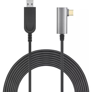 NÖRDIC FVRCA50 VR Link Glasvezel kabel - USB-C naar USB-A - USB3.2 Gen2 - 10Gbps - Geschikt voor Oculus Quest 2 - 5m - Zwart