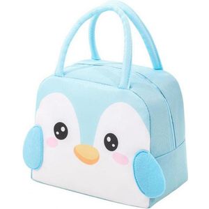 Lunchbag voor Kinderen - Pinguïn - Blauw - Koeltas - Thermo Tas - Lunch Bag - Rits - Jongen - Meisje