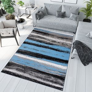 Tapiso Maya Vloerkleed Woonkamer Modern Grijs Blauw Tapijt Maat- 200x200