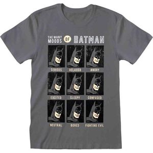 DC Comics Batman - Emotions Of Batman Mens Tshirt - S - Grijs