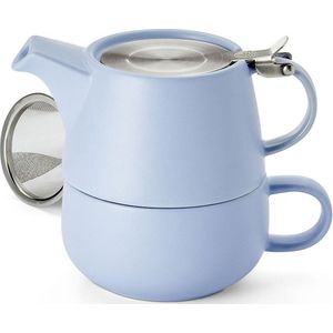 Theepot met kopje - Tea for one theepot - Tea for one - Tea for one set met filter - blauw