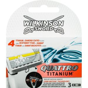 Wilkinson Quattro Titanium Scheermesjes - 3 stuks