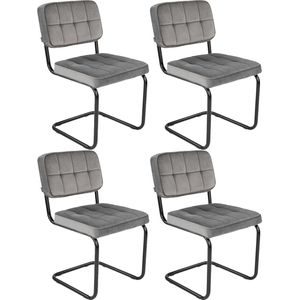 Kick buisframe stoel Ivy grijs - set van 4