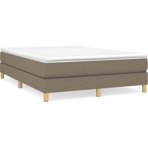 vidaXL - Bedframe - zonder - matras - stof - taupe - 140x190 - cm