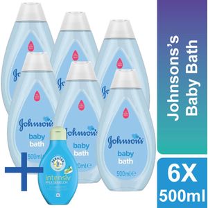 Johnson's - Baby Bath - Badzeep voor Baby's - Inclusief 40 ml Baby Bodymilk - 6 x 500 ml - Extra Zacht - voor de Gevoelige Huid - Voordeelverpakking