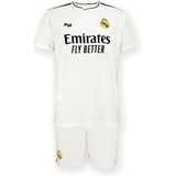 Real Madrid Thuis Tenue 2024/2025 - Maat 164 - Voetbaltenue Kinderen - Shirt en Broekje - Jongens & Meisjes - 100% Polyester - Wit