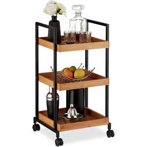 DD Roltafel - Wielen Roltafel - Keukentrolley - 70x37x34cm - Bruin