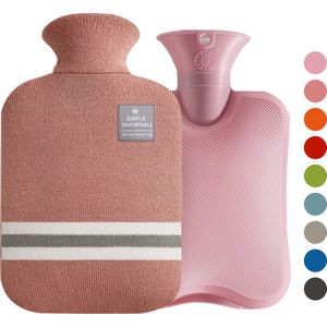 Colorful Sun® Warm water kruik - 2 liter - Warmwaterkruik met hoes - Warmwaterzak - Pluche - Warm kerstcadeaus voor de winter - Roze - Nieuwjaar cadeau -verjaardag cadeau - Kerst cadeau - Kerstcadeau - Kerst Geschenk - Kerstmis - Christmas Gift