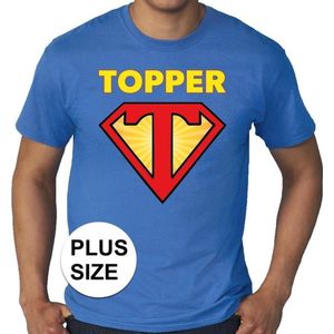 Toppers Grote maten Super Topper t-shirt heren blauw  / Super Topper plus size shirt heren XXXL