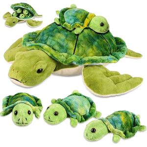 30 cm pluche schildpad met 4 stuks klein mini zacht zeeknuffeldier speelgoed sierkussen voor verjaardagsdecoratie