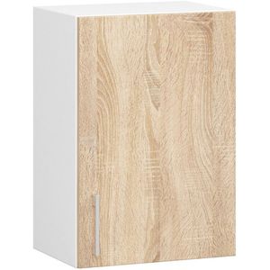 Keukenkast modulaire LIMA W40 met 1 Deur / Hangkast / Bovenkast / AKORD Furniture Factory / Wit - Sonoma Eik / 40 x 58 x 30,5 cm