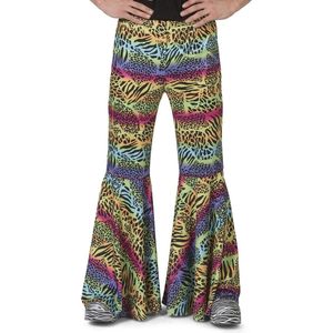 Funny Fashion - Jaren 80 & 90 Kostuum - Urban Jungle Broek Kleurrijke Dieren Print Man - Multicolor - Maat 56-58 - Carnavalskleding - Verkleedkleding