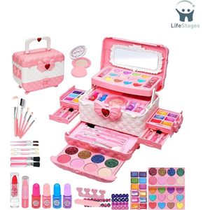 LifeStages - Kinder Make Up Meisje - Kinderschminkset voor Meisjes - Afwasbaar Make-up-set voor Kinderen - Speelgoed, Make-up, Halloween, Kerstmis, Verjaardag, Cadeaus voor Prinses - van 4 tot 12 jaar