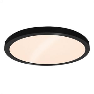 Goliving Plafondlamp – Plafonniere – Led – Extra Dun – Warm Wit Licht – Slaapkamer – Badkamer – Woonkamer – Ø 23cm – Zwart
