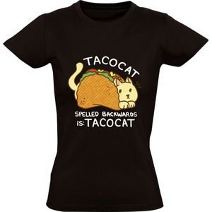 Tacocat achterstevoren gespeld is Tacocat Dames T-shirt - dieren - eten - snack - mexicaans - woordgrap - humor - grappig