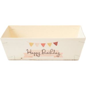Geschenkverpakking houtenmandje (5 stuks) - Verjaardag 4 3KG - Verjaardagsmandje/Verjaardagspakket/Verjaardagsgeschenk/Verjaardagverpakking