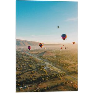 WallClassics - Vlag - Luchtballonnen zwevend door de lucht - 40x60 cm Foto op Polyester Vlag