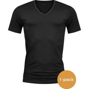 Mey Dry Cotton T-shirt (1-pack) - heren T-shirt V-hals - zwart - Maat: L