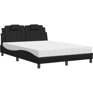 vidaXL-Bed-met-matras-kunstleer-zwart-120x200-cm