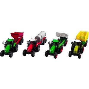 Kids Globe Tractor met Aanhanger Licht & Geluid 1:32