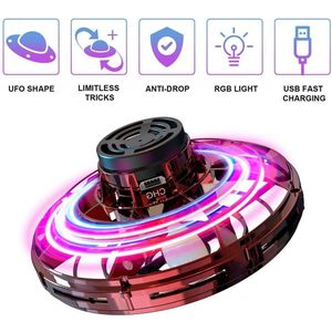 Origineel flyspinningTop Vliegende Spinner Rood met LED - Original Flying Fidget Spinner