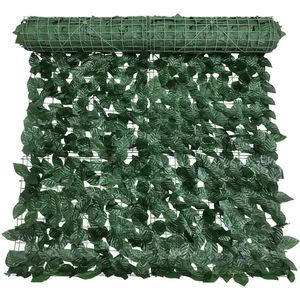 Kunst haag op rol | Beukenblad - 300x100cm - Donkergroen - UV-Bestendig - Balkon afscheding / tuin afscheiding