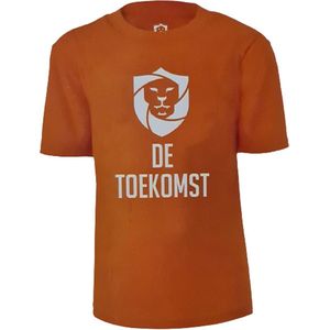 Oranje kinder T-shirt met tekst ''De toekomst''- Oranje / Wit - Katoen - Maat 110 / 116 - Kinderen - Leeuwinnen - Voetbal - Feest - Nederlands elftal - Koningsdag - Holland - Nederland
