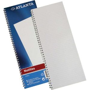Djois Atlanta notitieboek - 330 x 135 mm - spiraal binding - 50 bld/100 blz - blauw - 1 stuk